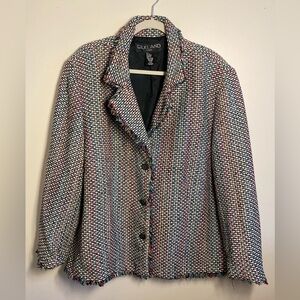 SilkLand Rainbow Sparkle Tweed Blazer 24W EUC